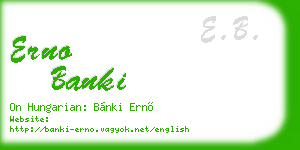 erno banki business card
